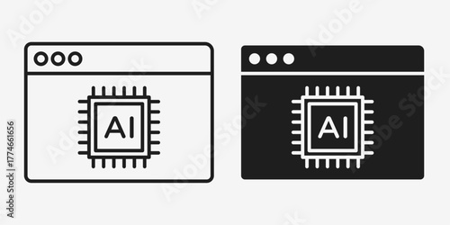 Minimal gray vector optimization icon in AI format, perfect for performance, automation, and digital technology designs.