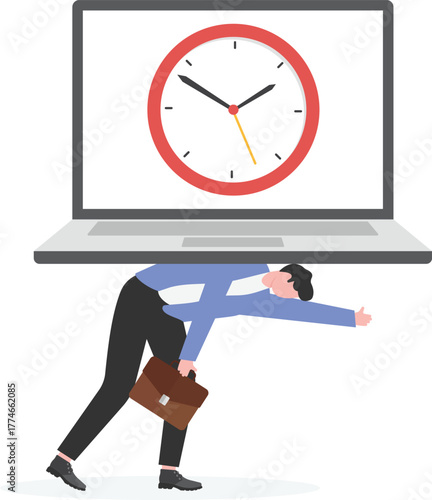 Businessman under the big clock
