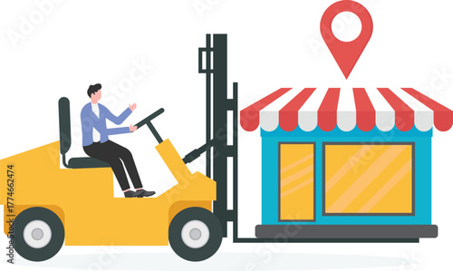 Adobe shop change location concept
