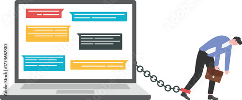 Businessmen are tied up with chain
