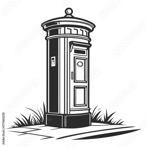 vector illustration of an old radio station