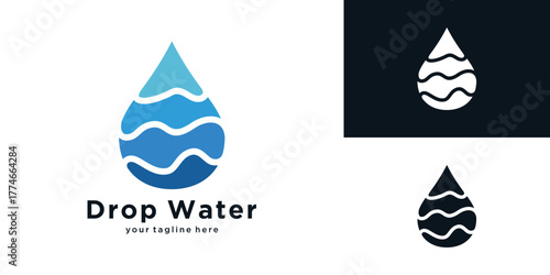 Abstract water drop logo design