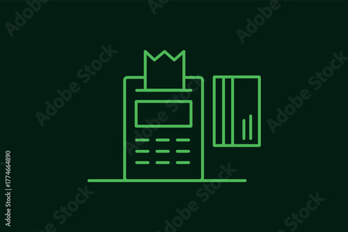portable banking terminal illustration in flat style design. Vector illustration.	
