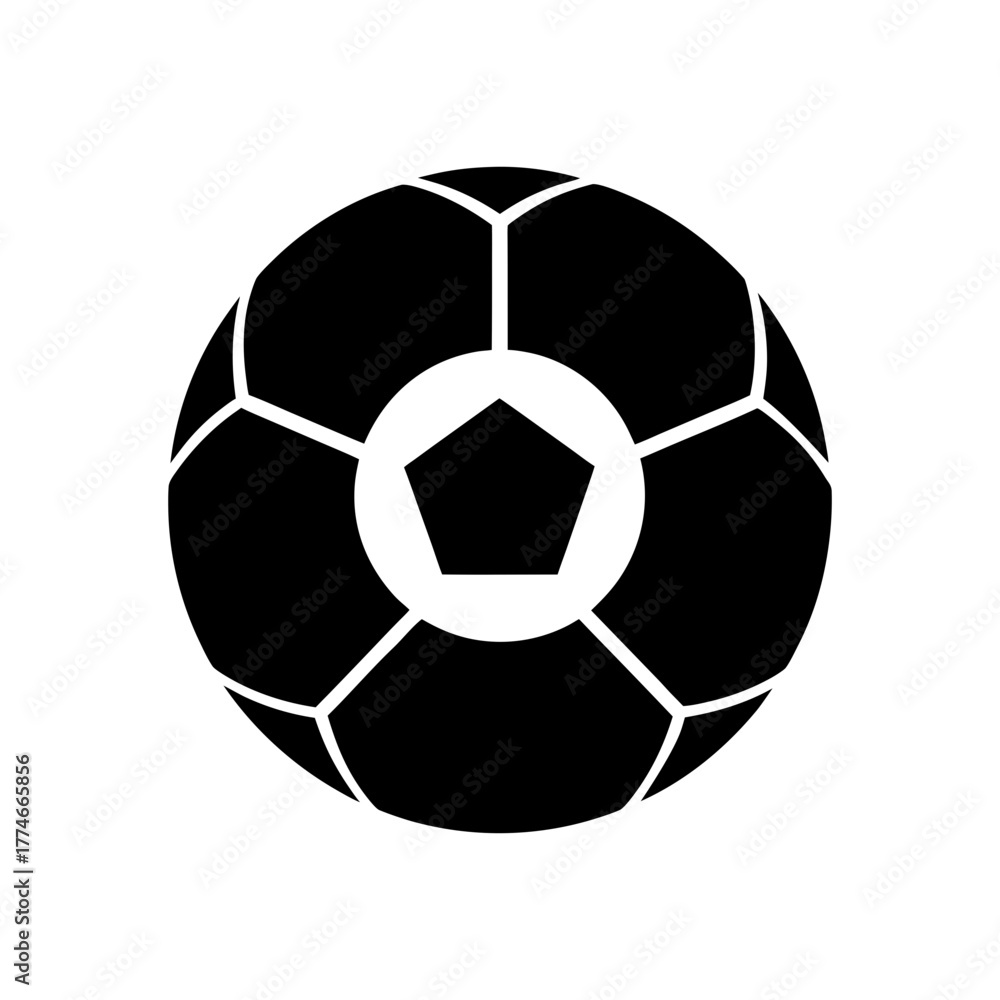 Fototapeta premium Minimal sports ball silhouette vector design for football match and professional sport concept