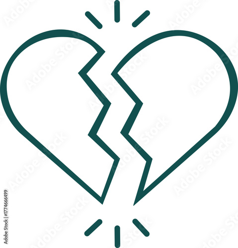 Broken heart icon. broken heart, and Normal heart symbol icon collection.black broken heart, divorce symbol, heartbreak, flat icon.Broken Heart Icon Black Silhouette Graphic Design