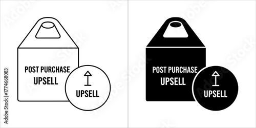 Post purchase upsell icon, representing an offer after a sale