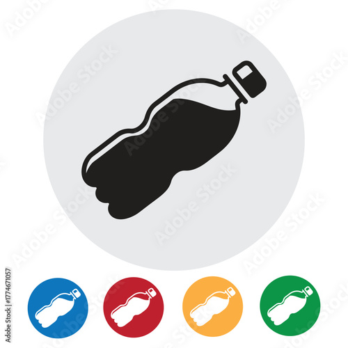 Stylish water bottle icon set for eco conscious branding and sustainable lifestyle campaigns, promoting hydration and reusable drinkware in a vibrant modern design
