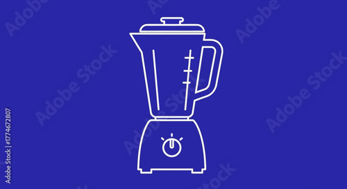 Outline illustration of a modern kitchen blender appliance.