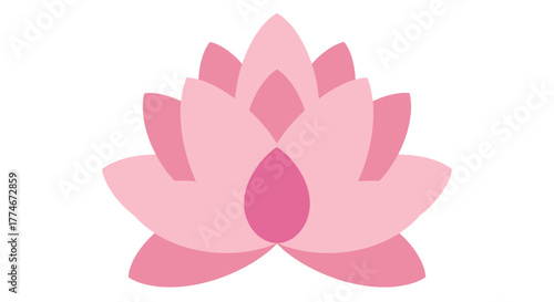 Pink Lotus Flower Illustration Symbolizing Purity and Beauty.
