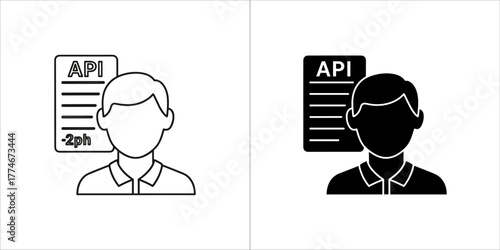 Api icon with person and document