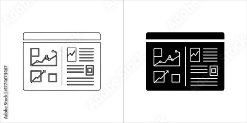 Presentation board with charts and graphs