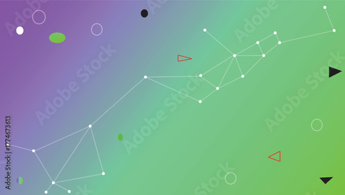 Spider web in the morning with glistening dew drops, a green nature pattern with a light texture backdrop