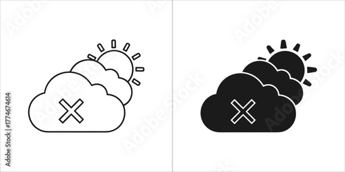 Weather forecast cancellation icon for design use