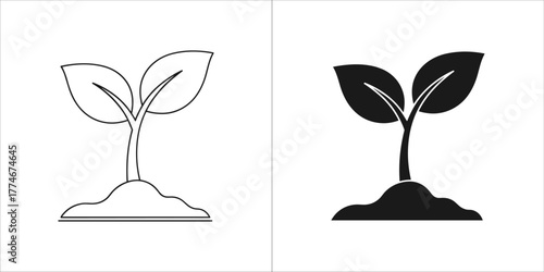 Sprout with leaves for your various design needs