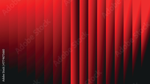 Vertical luminous stripes create a dynamic arrangement of red gradients over a dark backdrop