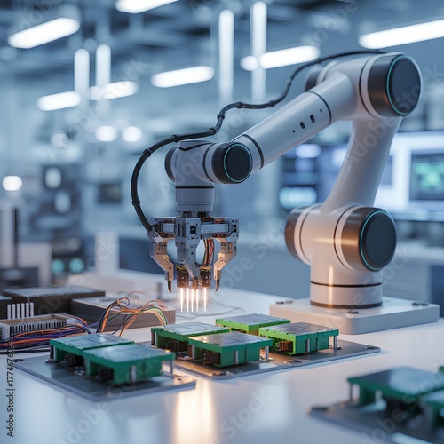 Wallpaper Mural Industrial Robotic Arm Assembling Electronics – Smart Manufacturing and Automation Torontodigital.ca