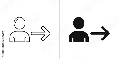 User login icon in outline and glyph style