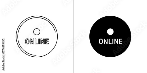 Online icon in black and white