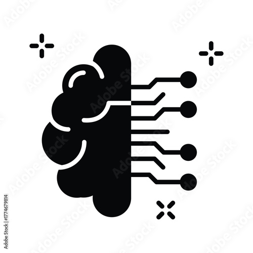 Modern AI neural network icon symbolizing deep learning and data connections.
