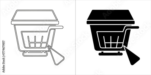 Shopping cart icon with tag, representing online shopping and sales