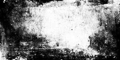 Grunge black and white textured background with rough faded border and distressed surface for abstract vintage design.