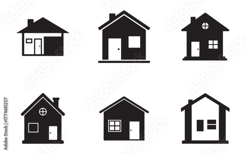 Set of different house icon vector design ideal for real estate or construction business concepts and home graphics
