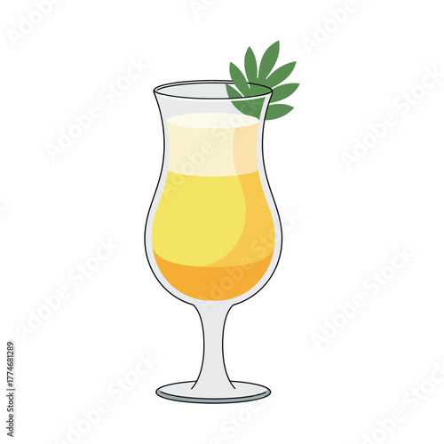 Tropical cocktail drink vector illustration
