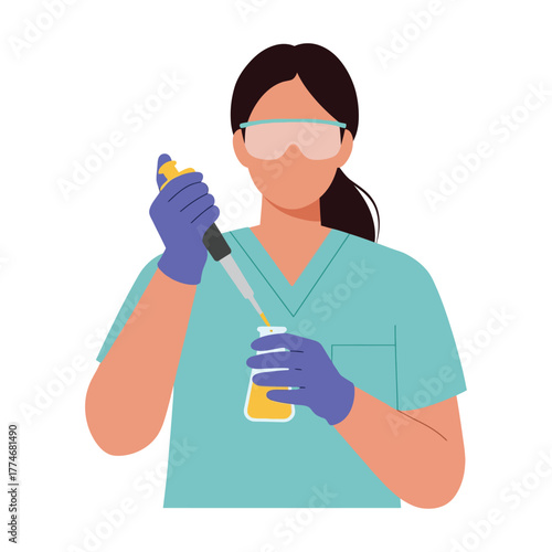 Scientist Woman Working in Laboratory Research Experiment