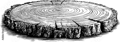 Vintage circular woodcut pattern with concentric rings