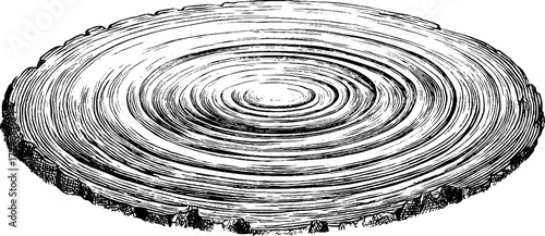 Concentric circular line pattern engraving for retro design