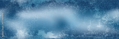 Dark blue frozen grunge frame on gradient mesh bg with scratches and stains as a seamless pattern. Abstract background with crystalline ice. Vector illustration. Texture of ice-skating rink