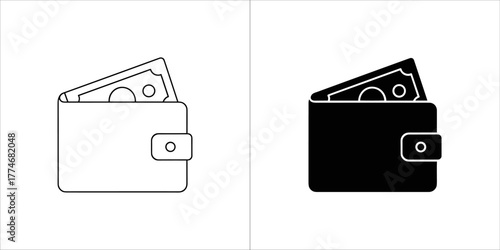 Wallet with money icon