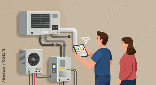 Smart home air conditioning control with modern hvac system
