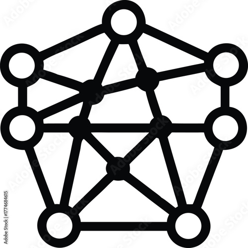 Network node connection outline, data structure, system architecture graph network