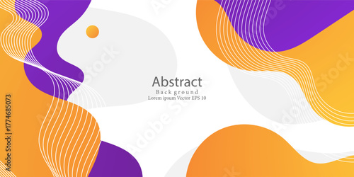abstract fluid background with orange and purple color. Modern trendy design in Vector Illustration