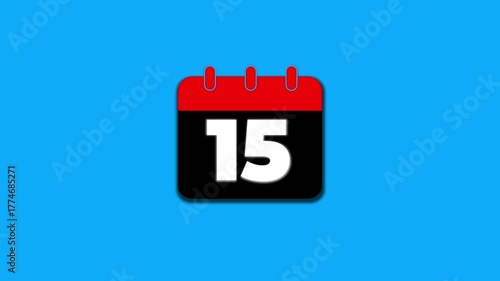 First date icon in line style, use for website mobile app presentation.Day 15 calendar icon, line and silhouette vector sign of calendar date