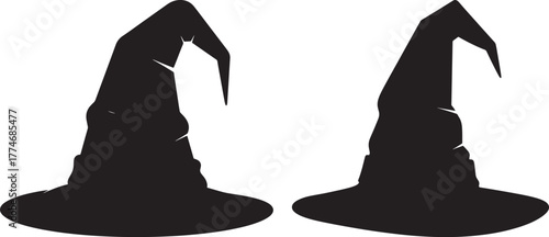 Two witch hats silhouette halloween costume accessory silhouette