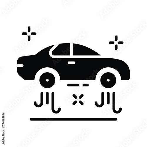 Get this creatively designed amazing icon of flying car in modern style