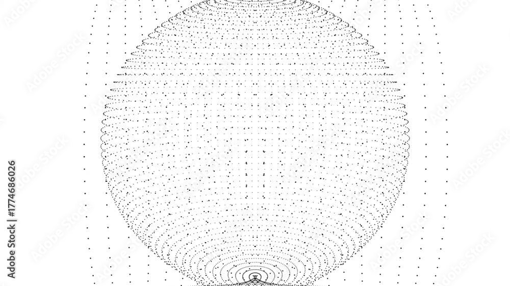 animated abstract technology dark background with random dots and fading out.Slowly evolving kaleidoscope effect evolves then fades to black.