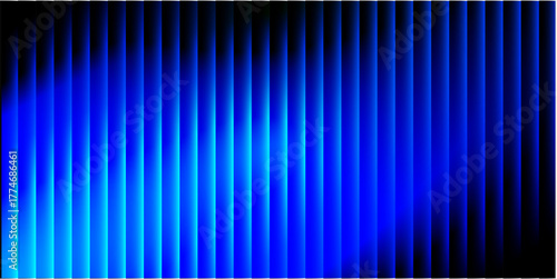 Vibrant vertical blue glowing stripes creating a digital light curtain effect on a black background