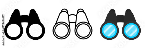 Binoculars Icon Isolated on Transparent Background. Navigation and Search. Vector Illustration