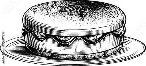 Vintage dessert composition featuring layered tiramisu with cocoa accents for culinary art design