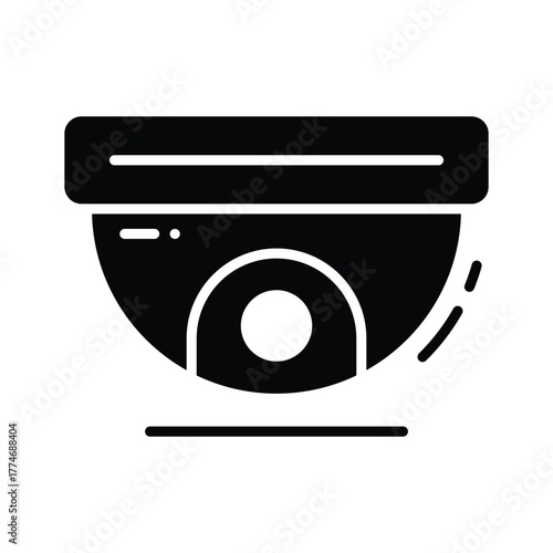 3D security camera icon symbolizing AI powered surveillance system.