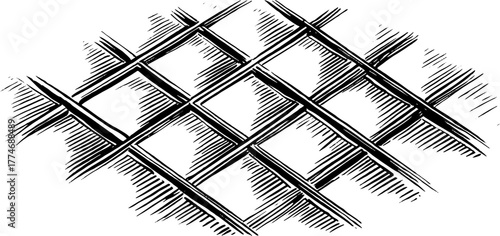 Intricate engraved geometric lines forming diamond lattice design for decorative purposes