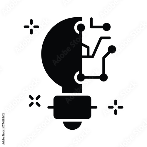 Grab this amazing icon of digital innovation bulb in modern design style