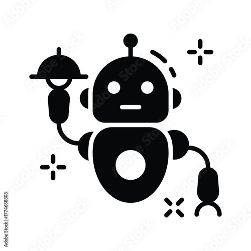 Get this amazing icon of robot server in modern design style