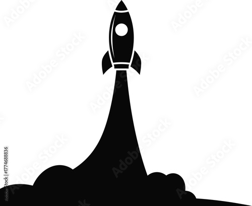 A cartoon couple on a romantic Paris tour with a silhouette rocket flying past the Eiffel Tower