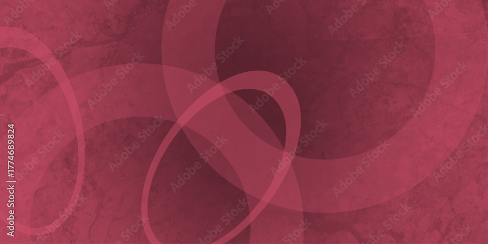 Obraz premium Red abstract background with red circle rings in faded distressed vintage grunge texture design. old geometric pattern paper. Geometric grey textured abstract modern background .