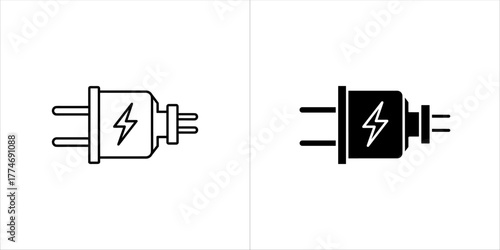 Vector art of electric plug icon