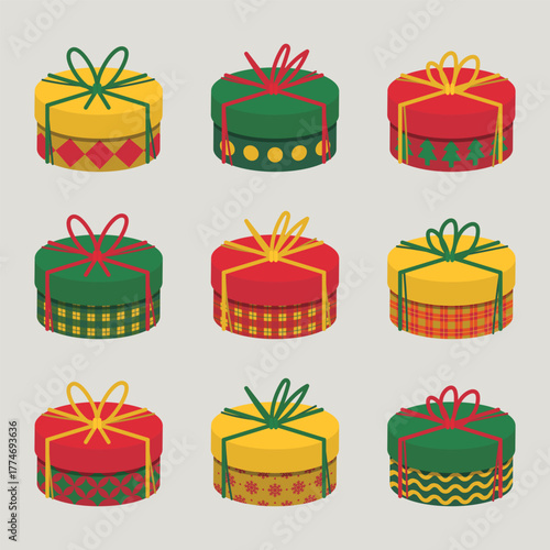 Christmas Gift Box Cylinder Small